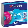 Verbatim CDR 94611 52x 700MB  80min Colours in Slim Case Pkt25 discontinued