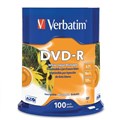 Verbatim 95153 DVDR 47GB Inkjet Printable White Spindle 100