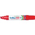 Artline 100 Permanent Marker Chisel 7512mm Red