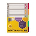 Marbig 36011F Dividers 5 Tab A4 Reinforced Fluoro