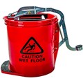 Cleanlink 12003 Heavy Duty Mop Bucket Plastic Wringer 16L Red