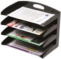 Marbig 86210B Organiser Desktop Metal 4 Tier Black