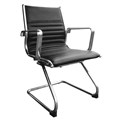 Cogra YS115CBK Cantilever Base Black Leather Chair Discontinued
