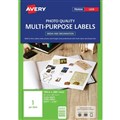 Avery 959767 L7767 Glossy Photo Quality Labels Laser 1996 X 2891mm 1 Per Sheet Pack 25