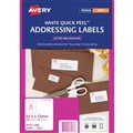Avery 936116 J8164 Quick Peel Address Labels Inkjet 635 x 72mm 12 Per Sheet Pack 50
