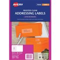 Avery 936007 J8560 Address Labels Inkjet 635 x 381mm 21 Per Sheet Frosted Clear Pack 25