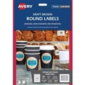 Avery 980002 L7106 Round Labels Laser Inkjet 60mm Diameter 12 Per Sheet Kraft Pack 15