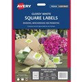 Avery 980016 L7124 Glossy Square Labels Laser Inkjet 45 x 45mm 20 Per Sheet Pack 10