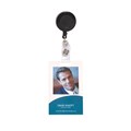 Rexel 9800002 ID Retractable Card Holder with Strap Black Pack 6