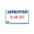 Staedtler 9S404 Shiny Self Inking Dater Stamp Approved Blue Red