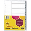 Marbig 35030 Dividers 112 A4 PP Grey