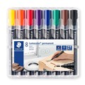 Staedtler 352WP8 Lumocolor Permanent Marker Bullet Assorted Wallet 8