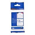 Brother TZEFA3 PTouch Tape Fabric Ironon Blue on White 12mm