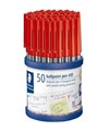 Staedtler 430M2CP50 Stick Ballpoint Pen Medium Red Cup 50