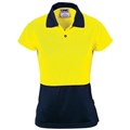 TSCO HiVis 3897YN16 Ladies Two Tone Polo Shirt Short Sleeve Ladies Yellow Size 16