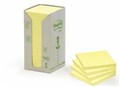 Post It Notes 654 RTY 76 x 76mm Recycled Yellow Pack 16 6541T