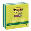 Post It 6756SST Lined Super Sticky Recycled Notes 101 x 101mm Bora Bora Pack 6