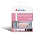 Verbatim USB 30 Flash Drive 65080 32Gb Otg Idrive Apple Lightning Rose