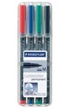 Staedtler 317 WP4 Lumocolor Permanent Pen Medium Assorted Wallet 4