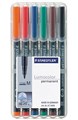 Staedtler 317 WP6 Lumocolor Permanent Pen Medium Assorted Wallet 6