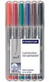 Staedtler 316 WP6 Lumocolor NonPermanent Pen Fine Assorted Wallet 6