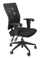 Operator Chair  Medium Back Adjustable Arms  Black Base  With Fully Ergonomic Fabric Seat Black Only  Black Mesh Back Am100