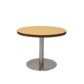 Round Table 1200mm Stainless Steel Disc Base Beech Top
