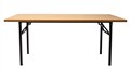 Folding Table 1500mm x 750mm x 730mm H Black Frame Beech Top