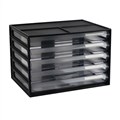 Italplast I 326BLK 5 Drawer A4 Landscape Office Organiser Cabinet Black