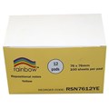 Rainbow Repositional Notes 76 X 76Mm Yellow Rainbow PKT12