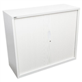 Tambour Door Cupboard 1016H x 1200W  x 473D mm White