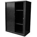 Tambour Door Cupboard 1981H x 900W x 473D mm Black