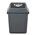 Cleanlink 12054 Bin Plastic 25L with Swing Lid Grey