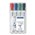 Staedtler 351BWP4 Lumocolor Whiteboard Marker Chisel Assorted Wallet 4