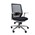 Glamour Executive Black Mesh Back White Arms  Frame Polished Base Black Fabric Seat